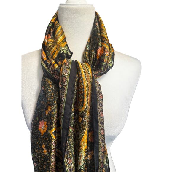 Jinayin Silk-Feeling Paisley Floral Scarf – 70” x 31” – New With Tags - Picture 3 of 7